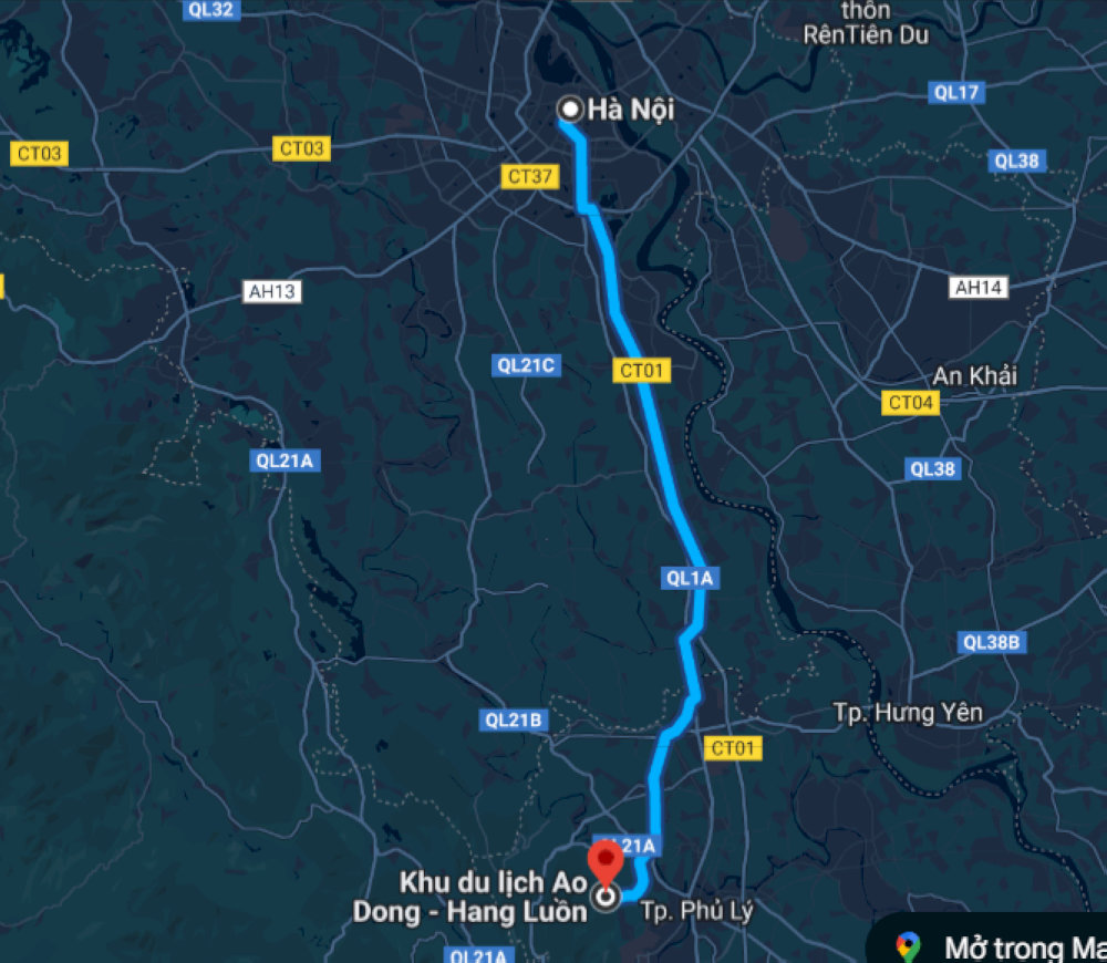 Hãy sử dụng Google Maps với từ khóa "Ao Dong Hang Luồn